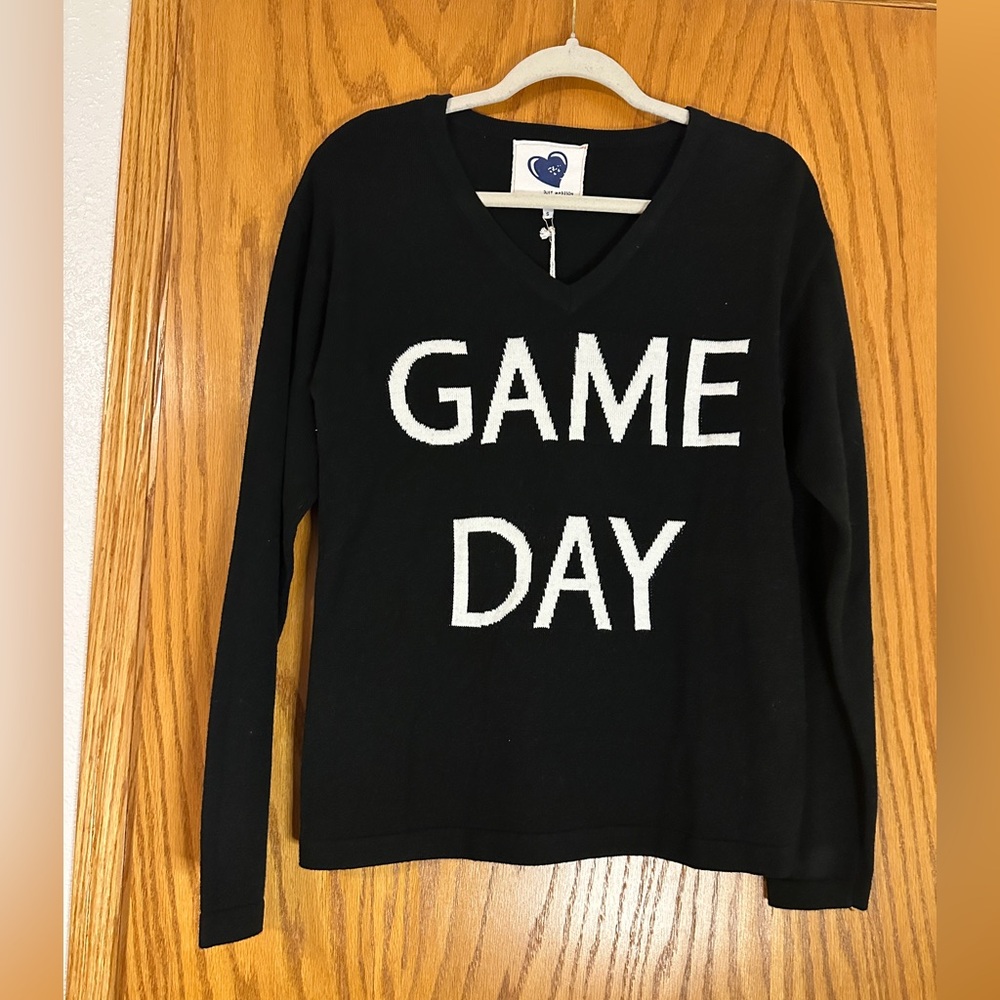 Just Madison Women’s Black 'Game Day' Knit Sweater - NWT - Size S
